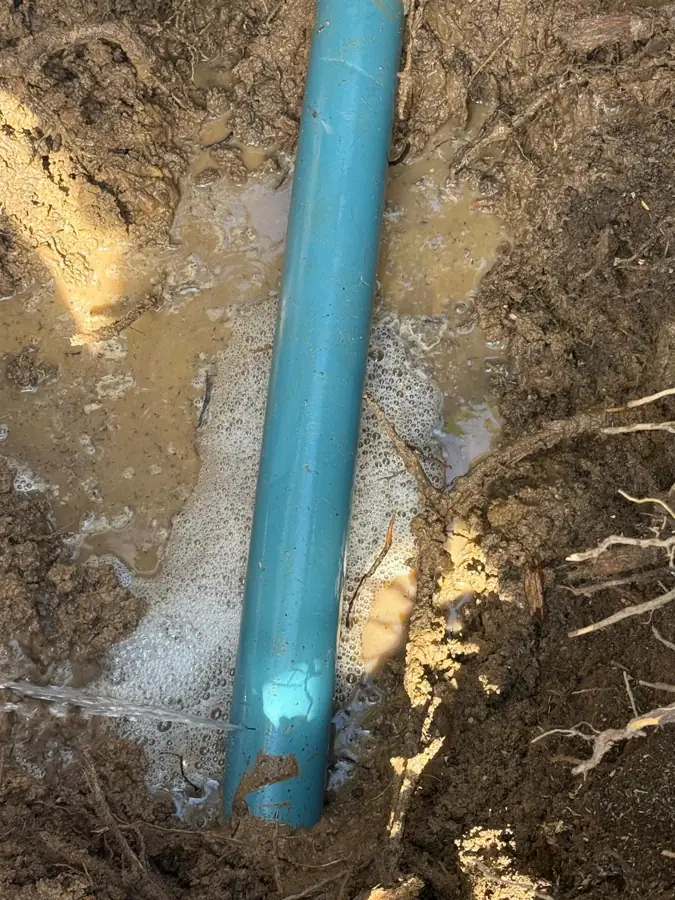 Fuite localisée sur une canalisation enterrée
