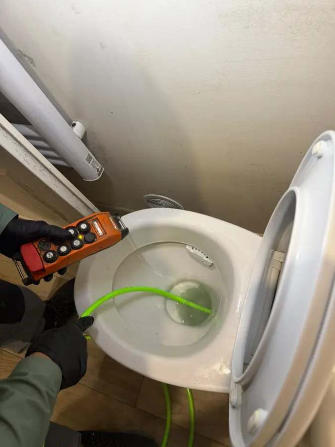 Débouchage d'un WC au furet motorisé